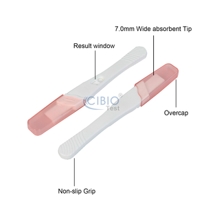 <span class=keywords><strong>Test</strong></span> <span class=keywords><strong>de</strong></span> <span class=keywords><strong>grossesse</strong></span> HCG <span class=keywords><strong>ultra</strong></span>-sensible en une étape, Midstream 10mIU, 25mIU - Product Image 4