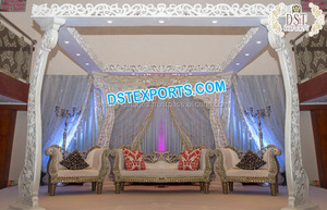 Mandap de Pilar de Cisne Blanco para Bodas en Sudáfrica, Mandap de Pilar de Cisne Blanco para Bodas Imperiales en Dallas, EE. UU. - Product Image 6