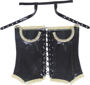 Westward Bound ラテックス コルセット＋ネックコルセット 黒 自信を高める、ビジネスバイヤー向けのプレミアムラテックスラバー