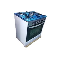 Cuisinière à gaz autonome 5 brûleurs avec four 760 mm, norme européenne, ensemble complet et démontable pour les marchés étrangers