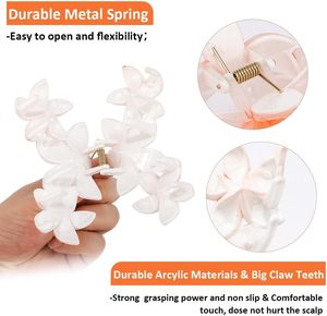 Pinzas de Pelo con Flores de 10 cm, Pinzas de Pelo Acrílicas Modernas y Elegantes para Mujer, Accesorios para el Cabello - Product Image 3