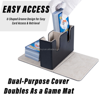 Boîte de rangement pour cartes à double fente en cuir PU personnalisé, avec boucle magnétique, design en U, pour cartes à collectionner TCG, vente en gros