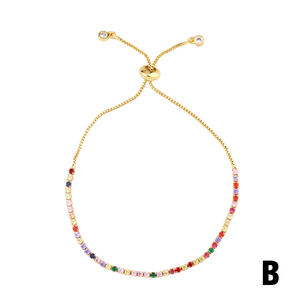 Mode cuivre ensemble zircon bracelet réglable tirage micro-ensemble couleur zircon bracelet pour les femmes - Product Image 4