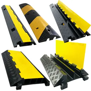 Outdoor And Indoor Rubber Cable Cover Ramp 2Channel Cable Bridges Cable Ramp Protector