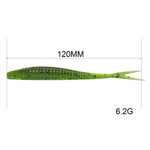 Topline 4 pièces/sacs leurre de pêche ver souple 12Cm 6G fourchette <span class=keywords><strong>2</strong></span> queues leurre souple alose Silicone plastique ver de pêche - Product Image 6