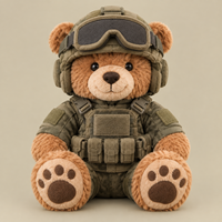 Ours en peluche tactique personnalisé OEM ODM, fabricant d'ours en peluche de style militaire, usine de fabrication d'ours en peluche uniformés personnalisés