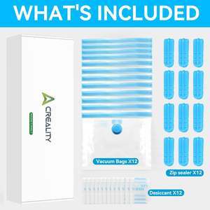 Bolsas de Almacenamiento para Filamento de Impresora 3D Creality, 35 x 35 cm, Transparentes, Selladas al Vacío, Resistentes al Polvo y la Humedad - Product Image 6