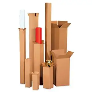 Картонные коробки для доставки, гофрированные картонные коробки, поставка бумаги, упаковка в трубку, высокая движущаяся коробка, длинная картонная коробка