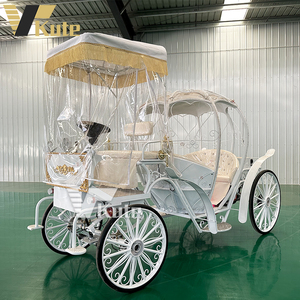 Charrette à chevaux de luxe blanche à quatre roues à vendre, couleur et logo personnalisables, charrettes à chevaux électriques pour visites touristiques - Product Image 2