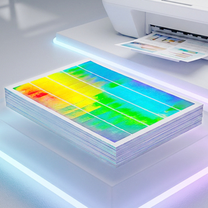 Hojas de Etiquetas Holográficas <span class=keywords><strong>A4</strong></span> para Impresión, 8.5x11 Pulgadas, Papel Adhesivo de Vinilo Holográfico Transparente para Impresoras de Inyección de Tinta - Product Image 1