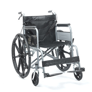 Fauteuil roulant manuel pliable portable noir 13 kg en acier carbone pour personnes âgées et handicapées, usage domestique - Product Image 1
