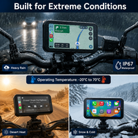 Bestsonic Pantalla Táctil Inalámbrica Portátil de 6.25 Pulgadas para Motocicleta con CarPlay OEM, Alternativa Segura al Teléfono para Cualquier Motociclista