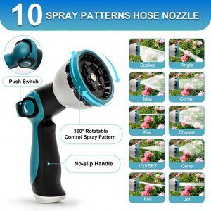 Tuyau d'arrosage extensible 50 pieds en polyester, diamètre 3/4 pouce, anti-abrasion, montable au mur, pour l'arrosage du jardin - Product Image 5