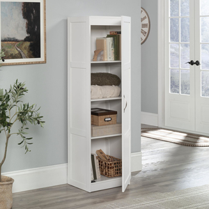 BSCI ISO9001 Certificates Tall Narrow Storage Cabinet Single Door with Adjustable Shelves, White - Product Image 4