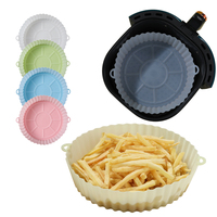 Ensemble de plateaux de cuisson en silicone pour friteuse à air, jetables, de qualité alimentaire, écologiques, résistants aux hautes températures (-40-240°C)