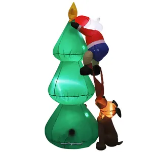 Hot Bán Santa Và Một Cây Giáng Sinh Trong Một Chiếc Xe Bán Tải Giáng Sinh Inflatable Mô Hình Quảng Cáo Được Xây Dựng Trong Đèn LED