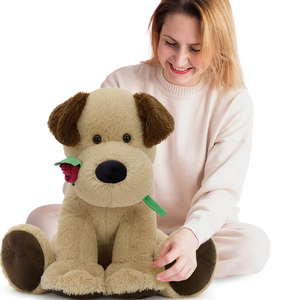 Nuevo Diseño <span class=keywords><strong>de</strong></span> Peluche <span class=keywords><strong>de</strong></span> Perro con Rosa Romántica, <span class=keywords><strong>Regalo</strong></span> <span class=keywords><strong>para</strong></span> Novia, Novio, San Valentín, Aniversario, Recuerdos <span class=keywords><strong>de</strong></span> Fiesta, <span class=keywords><strong>Regalo</strong></span> <span class=keywords><strong>de</strong></span> Cumpleaños - Product Image 1