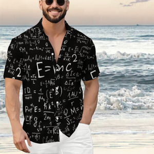 Camisa Hawaiana Casual para Hombre con Estampado de Ecuaciones Matemáticas, Camiseta Gráfica de Verano con Botones, Regalo para Amantes de la Ciencia - Product Image 3