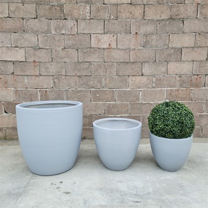 Grand pot de fleurs blanc en forme de grande hauteur, pots en terre cuite, pots de fleurs et jardinières, pépinière, vases décoratifs en fibre - Product Image 4