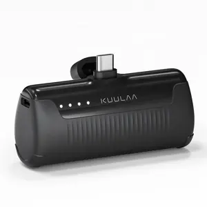 KUULAA Mini 4500mah Type C Built-in Plug Charger Power Bank Portable External Battery for Samsung iPhone 14 13 12 11 Pro Max