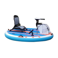 Bateau de pêche gonflable électrique Yak Outdoors en PVC, modèle YKI-34, plateforme de pêche en mer ronde pour la pêche au leurre