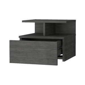 Augusta <b>Floating</b> Nightstand 2-Tier <b>Shelf</b> 1-<b>Drawer</b> Wall Mounted Bedside Storage - Product Image 4