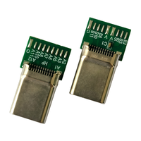 Connecteur mâle USB Type C 24 broches PD3.1 QC3.0 100W 240W Charge rapide 5A 48V Acier inoxydable Montage sur circuit imprimé traversant (DIP)