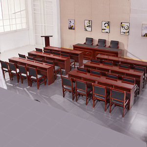 Chairman's Platform Conference Table Double Seat MDF Solid Wood Veneer Office Meeting Use Model 08823 - Product Image 3