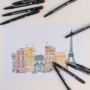 Set of 12 Fine Point Colored Pens Markers and Fineliner Pen for Planner Art <b>Drawing</b> Note Taking and Calendar-Packaged Loosely - Product Image 6
