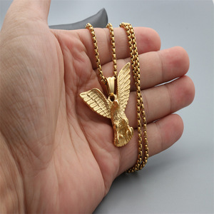 Collier avec pendentif aigle en acier inoxydable, unisexe, à la mode, argenté, blanc, bijoux cadeau - Product Image 4
