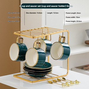 Coffee <b>cup</b> <b>set</b> featuring high-end and exquisite design, a small-scale collection of European-style ceramic <b>cups</b> and saucers - Product Image 4