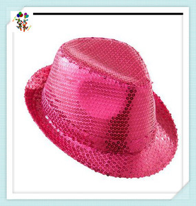 Unisex Burlesque Đảng ưa thích ăn mặc trang phục màu Đỏ sequin Fedora Mũ HPC-2085 - Product Image 4