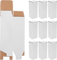 Cajas de Cartón Corrugado Blancas de 7x7x19cm, Cajas de Envío Rígidas Laminadas de Triple Capa para Embalaje, Mudanza y Envío