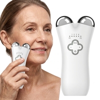 Rouleau de massage facial à micro-courant pour double menton - Lifting du visage et raffermissement de la peau, en ABS et acier inoxydable, étanche, portable pour usage domestique