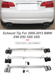 Para <span class=keywords><strong>BMW</strong></span> E90 <span class=keywords><strong>E92</strong></span> 318I 320i 323I 325I 330I <span class=keywords><strong>335</strong></span>, Punta de Escape Doble Lateral de Acero Inoxidable, Tubo de Escape de Fibra de Carbono, Punta de Silenciador Cuádruple - Product Image 5