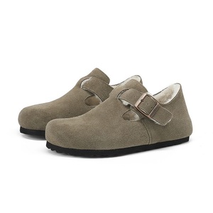 Pantoufles à enfiler pour femmes en daim de vache, chaudes pour l'<span class=keywords><strong>hiver</strong></span>, utilisation intérieure/extérieure, pour le dropshipping - Product Image 6