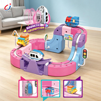 Juguete de tren magnético Chengji, kit de construcción DIY para niñas, educativo STEM, colorido, cubo 3D levitante, juego de tren magnético antigravedad con pista.