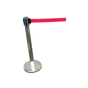 Bank Warning Heavy 900mm Silver Safety Crowd Control 201 Stainless Steel Rope Pole Barrier