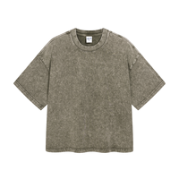 T-shirt court ample édition Boxy pour homme, nouvelle collection été, effet délavé flocon de neige, édition basique à manches courtes