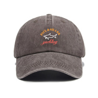 Gorra de Béisbol Vintage Lavada y Desgastada, con Estampado de Letras de Tiburón, Estilo Desestructurado de 6 Paneles, para Hombre y Mujer, Todas las Temporadas, OEM