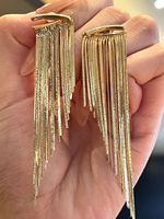 Pendientes de Aro de Oro Sólido de 18K Xinfly con Diseño de Borla Colgante, Joyería Fina Personalizada para Mujer, de Lujo, Resistentes al Deslustre y al Agua
