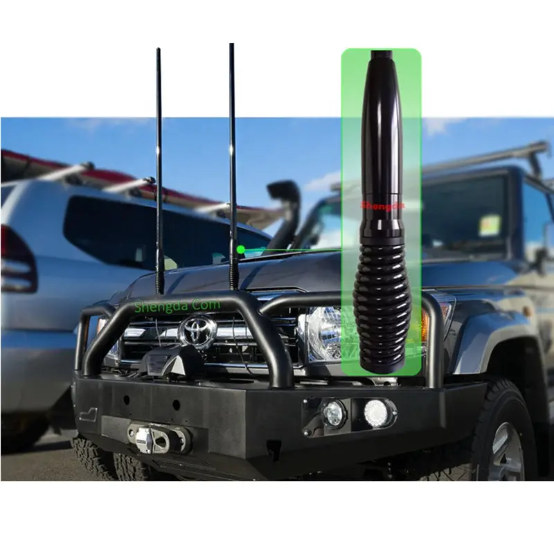 Noir Antenne Voiture Universelle Courte EasyTalk NL-350 UHF avec Base Magnétique 5M Câble pour Camions ou Auto Radio 