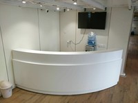 Comptoir de bureau en bois moderne spa bureau grande table de réception bureaux de salon de beauté angle l