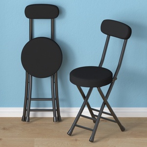 Modern Home Furniture Portable Metal Folding Chair <strong>Stool</strong> with Backrest Simple Design for <strong>Dining</strong> <strong>Table</strong> or High Use - Product Image 6
