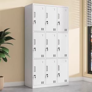 <span class=keywords><strong>Taquilla</strong></span> Metálica Moderna de 3 Puertas con Cerradura, Armario de Acero Resistente para Gimnasio, Escuela u Oficina - Product Image 5