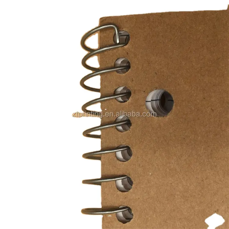 Cuaderno de rejilla de puntos en espiral con cubierta de papel Kraft personalizado OEM 2024