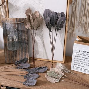 CallaFloral Ramo de Hojas Artificiales Color Café Beige, Tela Tejida a Mano, Decoraciones Artesanales para Bodas, Estilo INS - Product Image 1