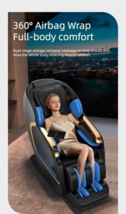 Silla de masaje de cuerpo completo plegable inteligente 2025, calefacción eléctrica de gravedad cero, masajeador de espalda de cuero PU portátil, cuidado de la salud - Product Image 2