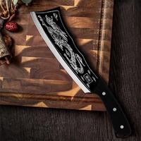 2025 tendance 8 pouces en acier inoxydable robuste Dragon Slayer couteaux de cuisine bois de chauffage os hachoir couteau avec gaine