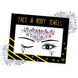 Pegatinas faciales Halloween Rhinestone Face Jewels Venta al por mayor Tatuaje temporal Gema Cristal Acrílico MSDS Tatuaje temporal durante 6 meses - Product Image 5